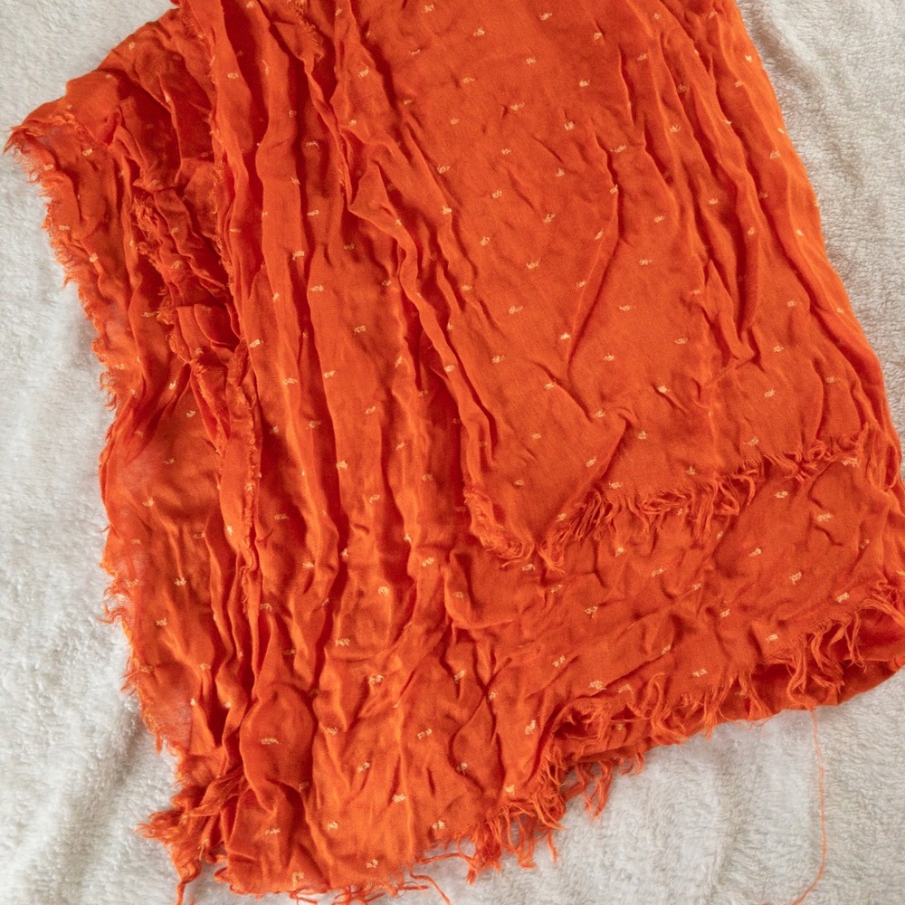 Beautiful coral orange lightweight scarf